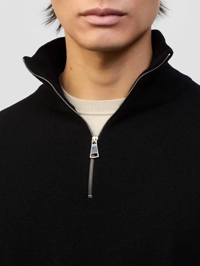 Men Begg X Co Sweaters Heriot Zip Cashmere Sweater Black