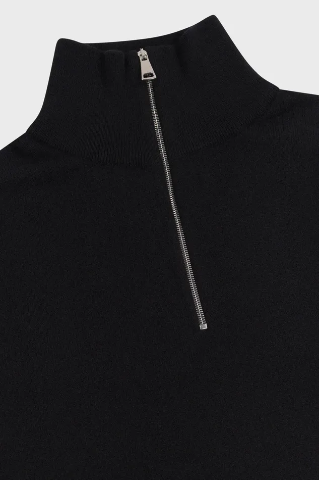 Men Begg X Co Sweaters Heriot Zip Cashmere Sweater Black