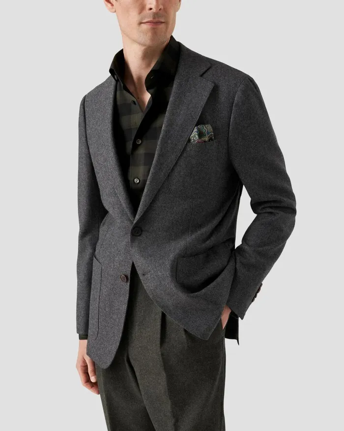 Men Bold Check Merino Wool Shirt Green Eton Dress Shirts Men Bold Check Merino Wool Shirt Green Eton Dress Shirts