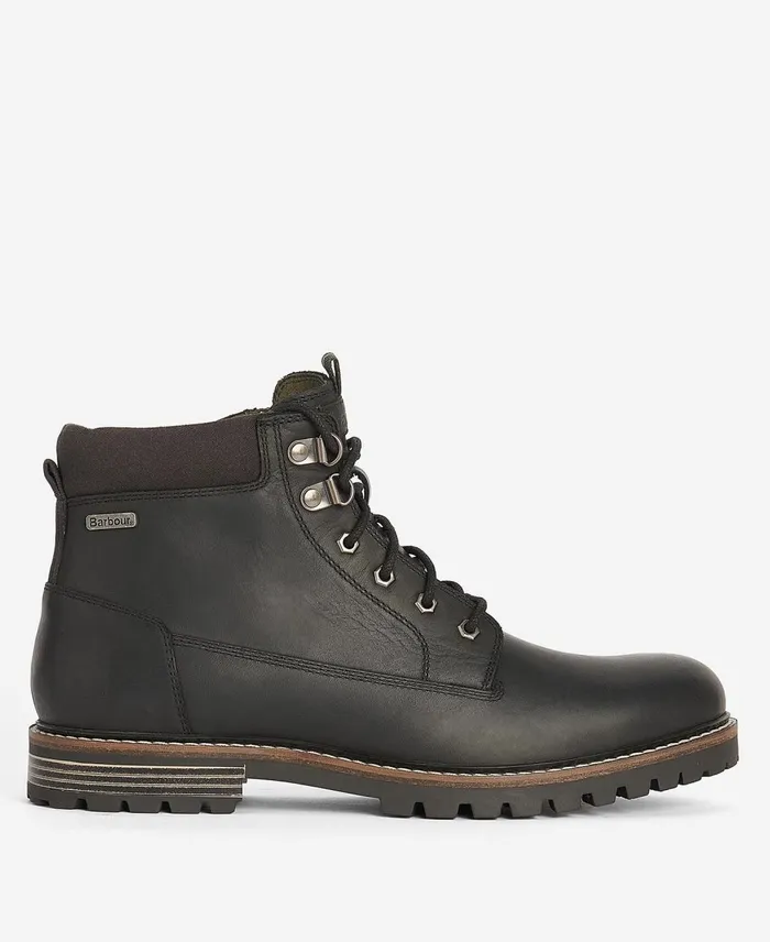 Men Boots Barbour Flint Derby Boots Classic Black