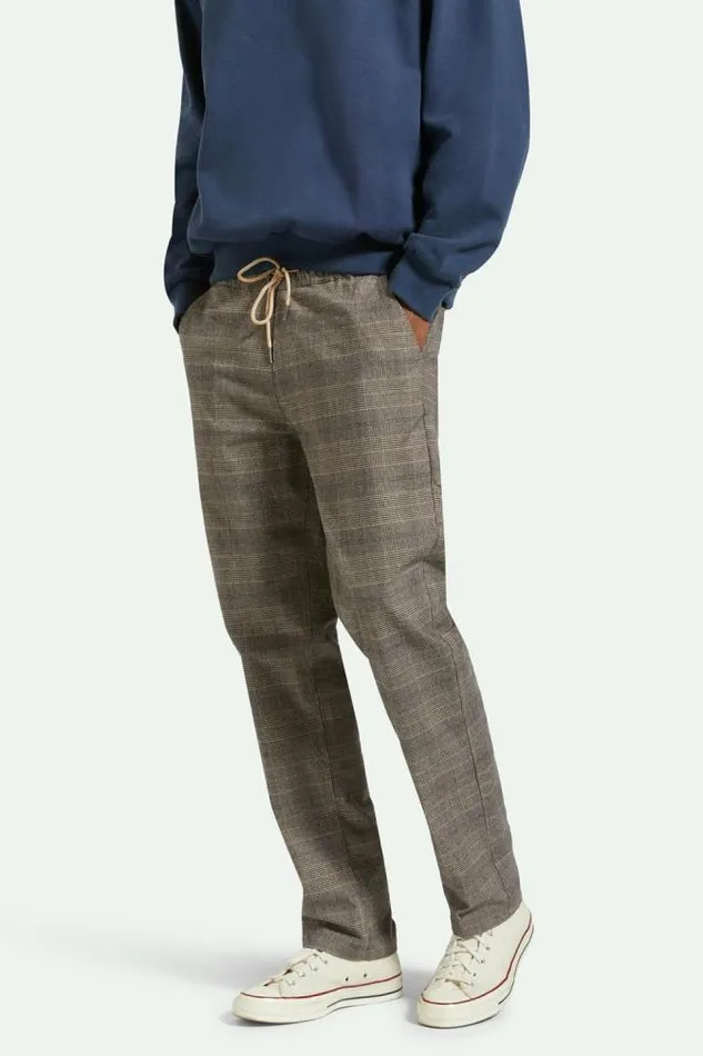 Men Broadway Houndstooth Ewaist Relaxed Pant Browncream Houndstooth Brixton Pants
