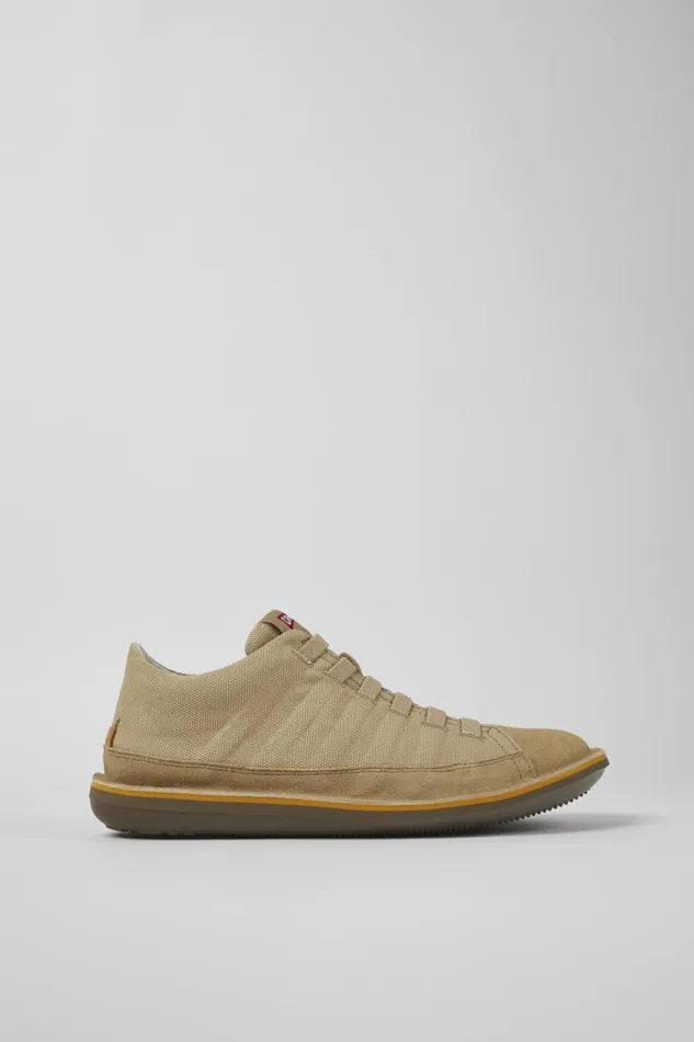 Men Camper Ankle Boots Beetle Beige TextileNubuck Basket Bootie Men Camper Ankle Boots Beetle Beige TextileNubuck Basket Bootie