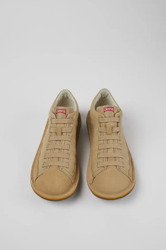 Men Camper Ankle Boots Beetle Beige TextileNubuck Basket Bootie Men Camper Ankle Boots Beetle Beige TextileNubuck Basket Bootie