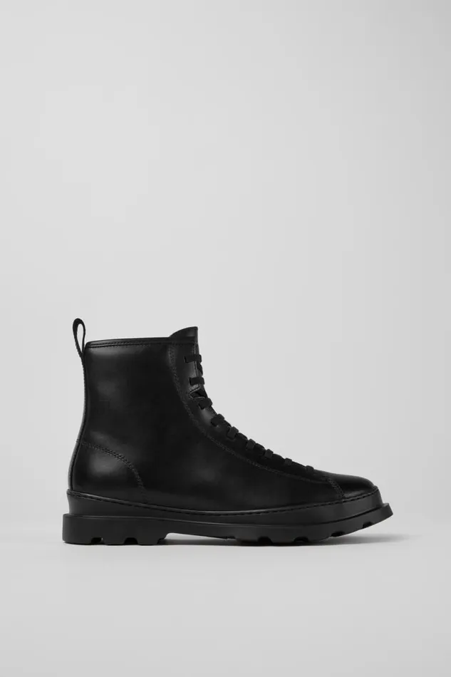 Men Camper Ankle Boots Brutus Black Leather Mid Boots Men Camper Ankle Boots Brutus Black Leather Mid Boots