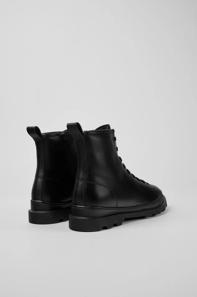 Men Camper Ankle Boots Brutus Black Leather Mid Boots Men Camper Ankle Boots Brutus Black Leather Mid Boots