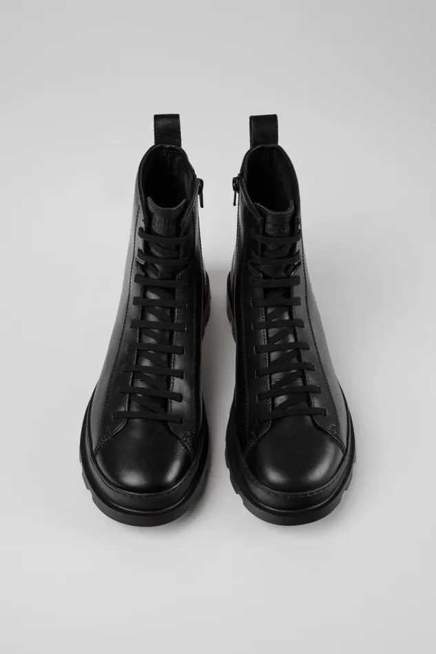 Men Camper Ankle Boots Brutus Black Leather Mid Boots Men Camper Ankle Boots Brutus Black Leather Mid Boots