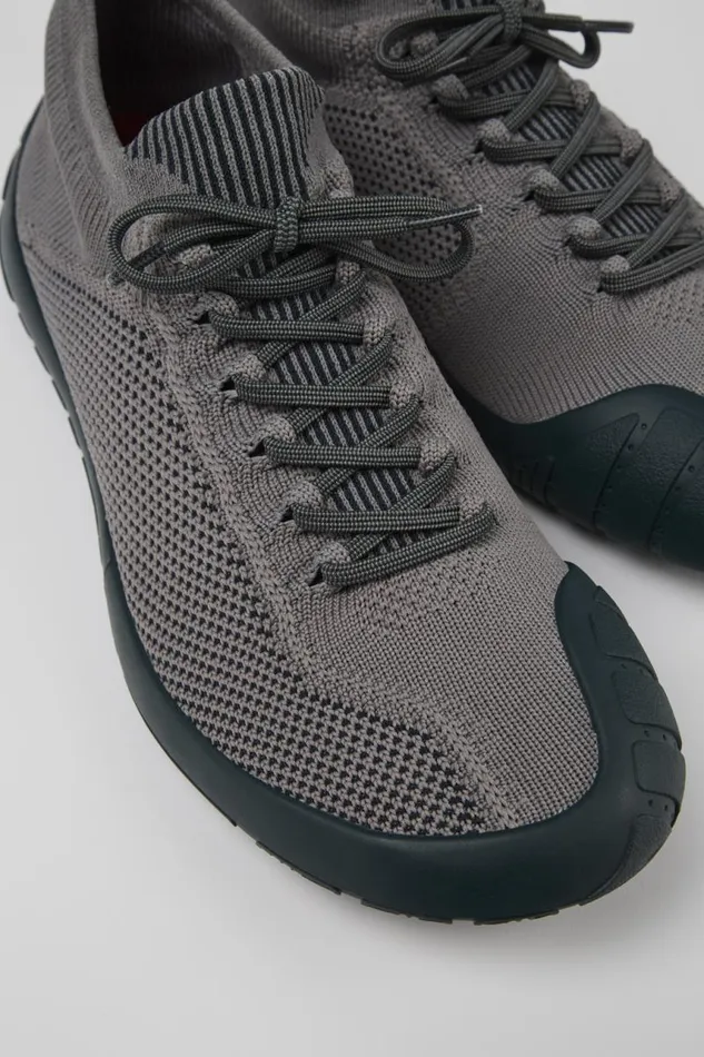 Men Camper Ankle Boots Path Gray Textile Shoes