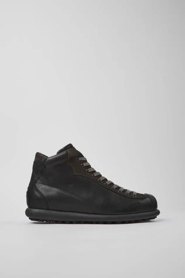 Men Camper Ankle Boots Pelotas Black Vegetable Tanned Leather Shoes Men Camper Ankle Boots Pelotas Black Vegetable Tanned Leather Shoes