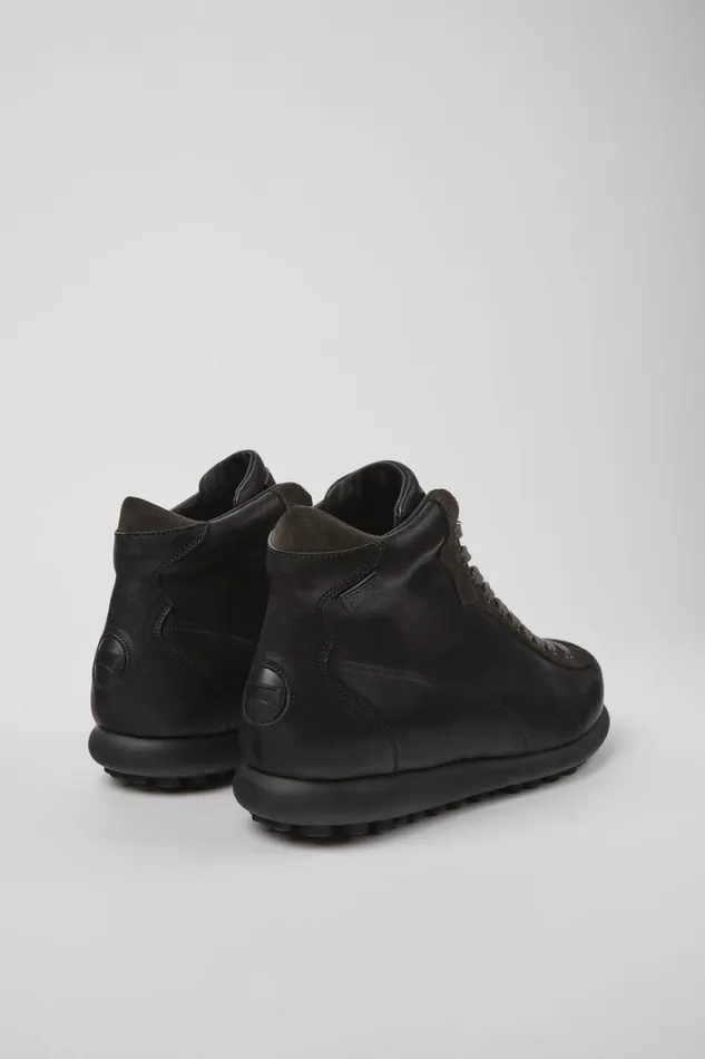 Men Camper Ankle Boots Pelotas Black Vegetable Tanned Leather Shoes Men Camper Ankle Boots Pelotas Black Vegetable Tanned Leather Shoes