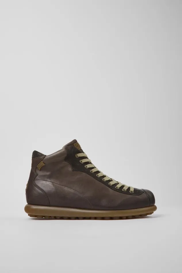 Men Camper Ankle Boots Pelotas Dark Brown Vegetable Tanned Leather Shoes Men Camper Ankle Boots Pelotas Dark Brown Vegetable Tanned Leather Shoes