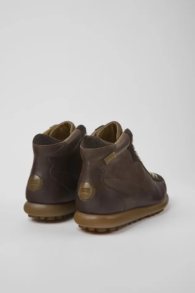 Men Camper Ankle Boots Pelotas Dark Brown Vegetable Tanned Leather Shoes Men Camper Ankle Boots Pelotas Dark Brown Vegetable Tanned Leather Shoes