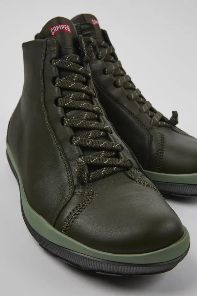Men Camper Ankle Boots Peu Pista GORETEX Green Leather Ankle Boots