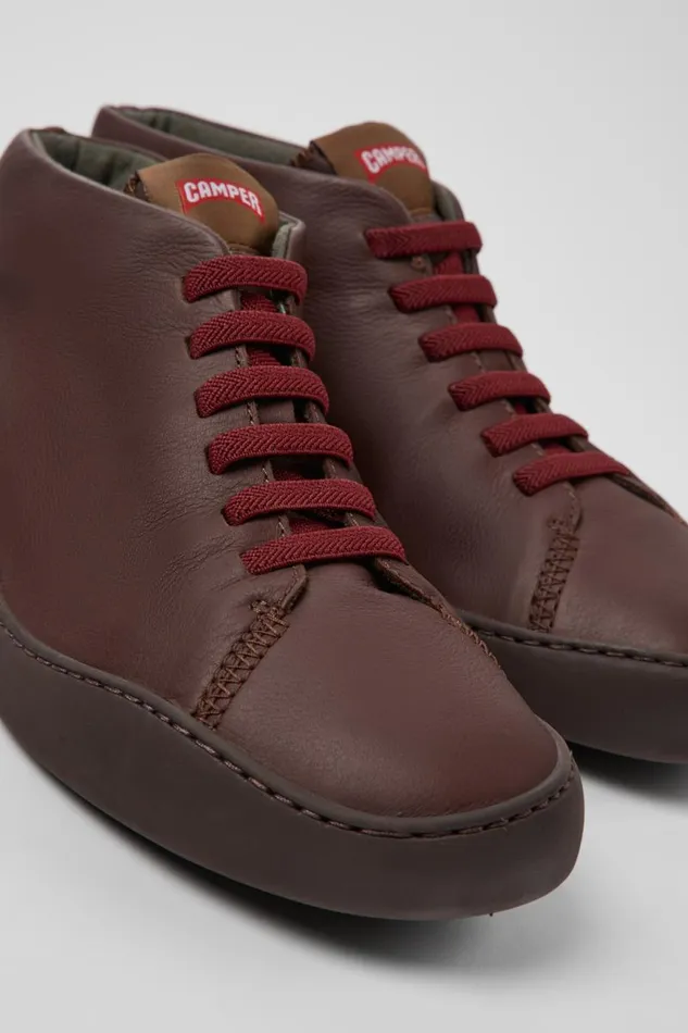 Men Camper Ankle Boots Peu Touring Brown Leather Sneakers