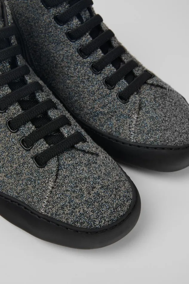 Men Camper Ankle Boots Peu Touring Grayblack Textile Ankle Boots
