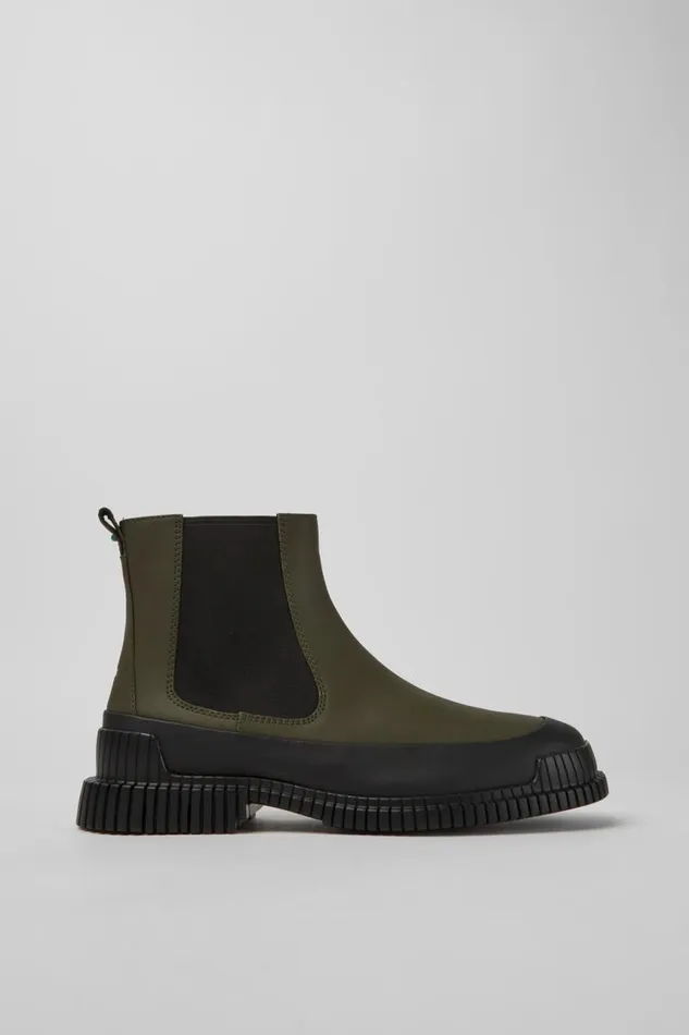 Men Camper Ankle Boots Pix Green Leather Chelsea Bootie Men Camper Ankle Boots Pix Green Leather Chelsea Bootie