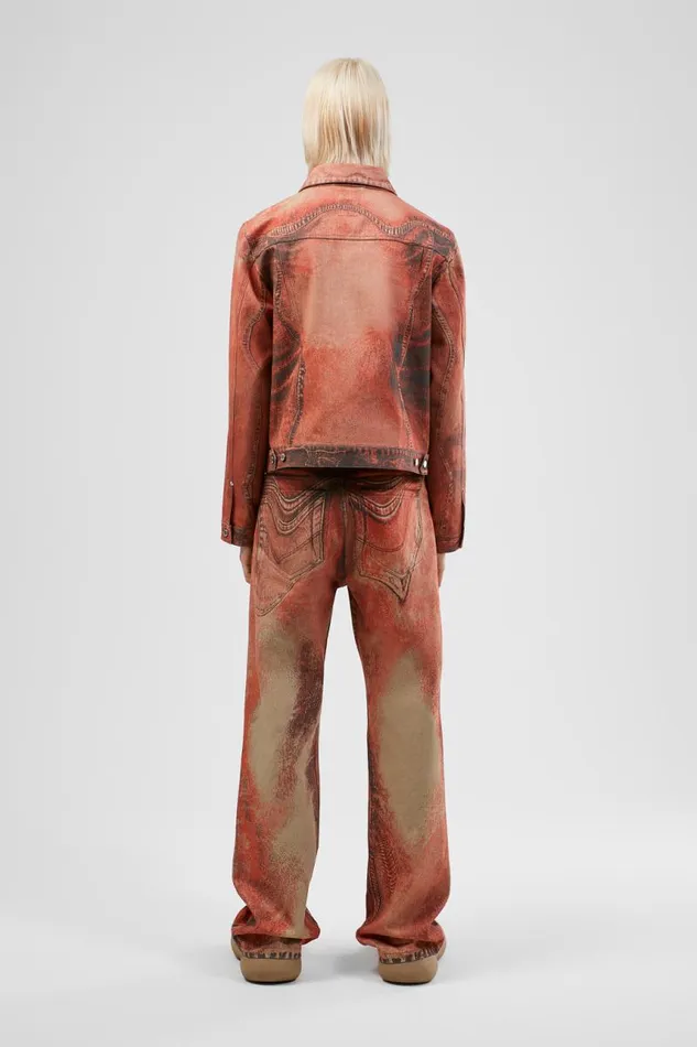 Men Camper Denim Denim Jacket Burnt Orange Denim Jacket Men Camper Denim Denim Jacket Burnt Orange Denim Jacket