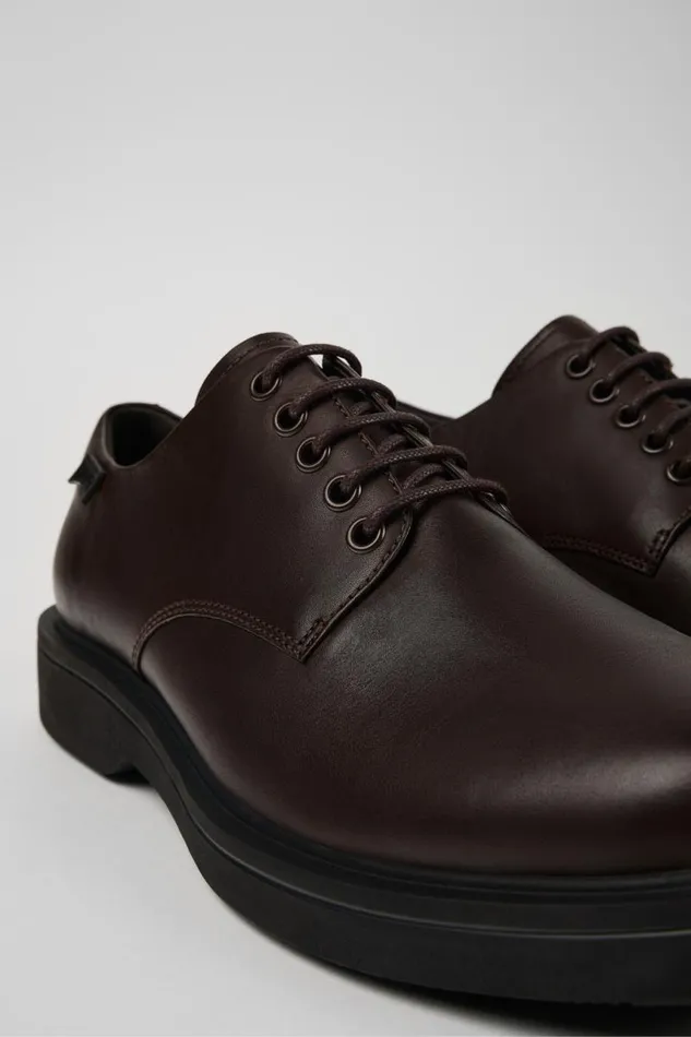 Men Camper Formal Shoes Norman Brown Leather Shoes
