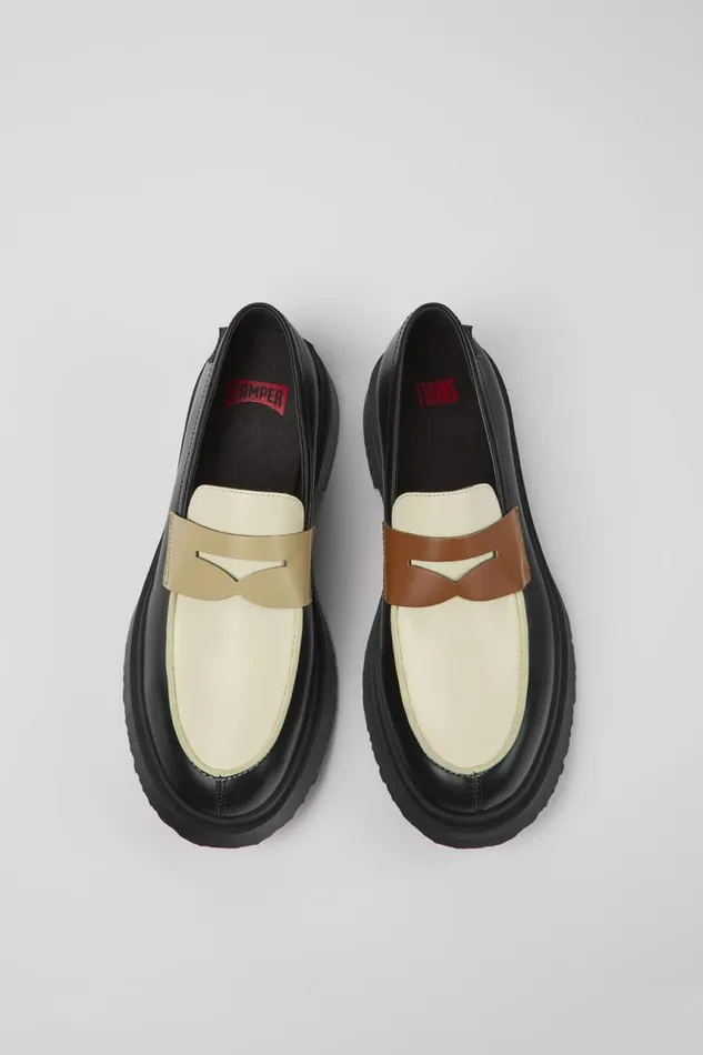 Men Camper Formal Shoes Twins Multicolored Leather Loafers