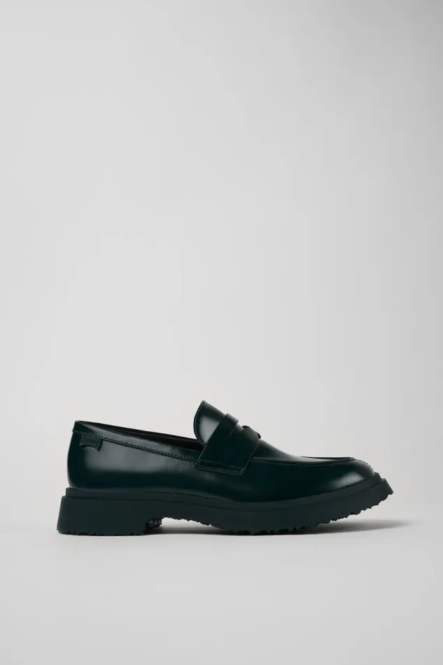 Men Camper Formal Shoes Walden Green Leather Loafers