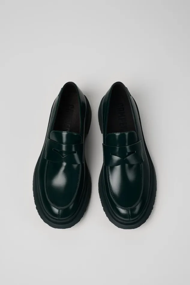 Men Camper Formal Shoes Walden Green Leather Loafers Men Camper Formal Shoes Walden Green Leather Loafers