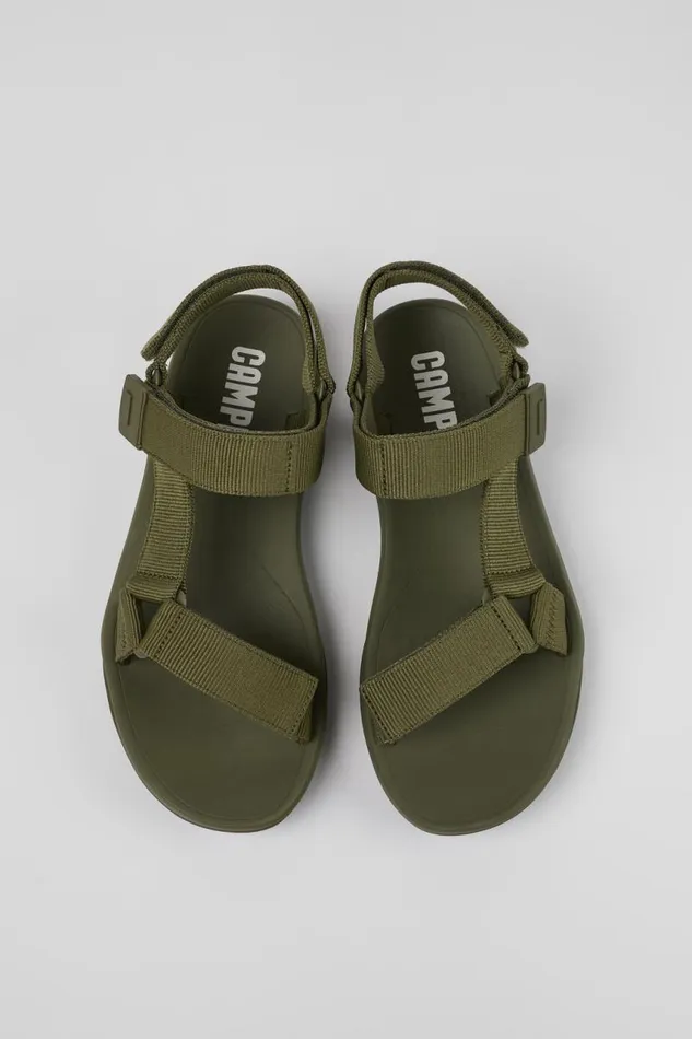 Men Camper Non Leather Shoes Match Green Textile Sandal Men Camper Non Leather Shoes Match Green Textile Sandal