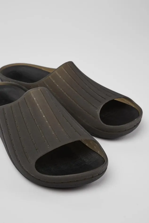 Men Camper Non Leather Shoes Wabi Black Monomaterial Sandals