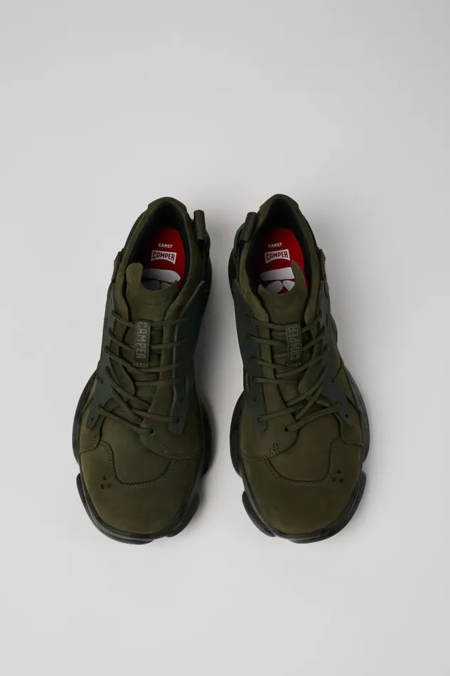 Men Camper Sneakers Karst Green Nubuck And Textile Sneakers Men Camper Sneakers Karst Green Nubuck And Textile Sneakers