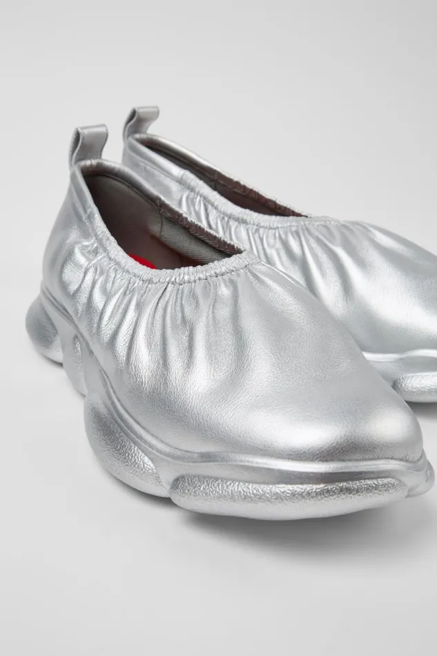Men Camper Sneakers Karst Silver Leather Shoes