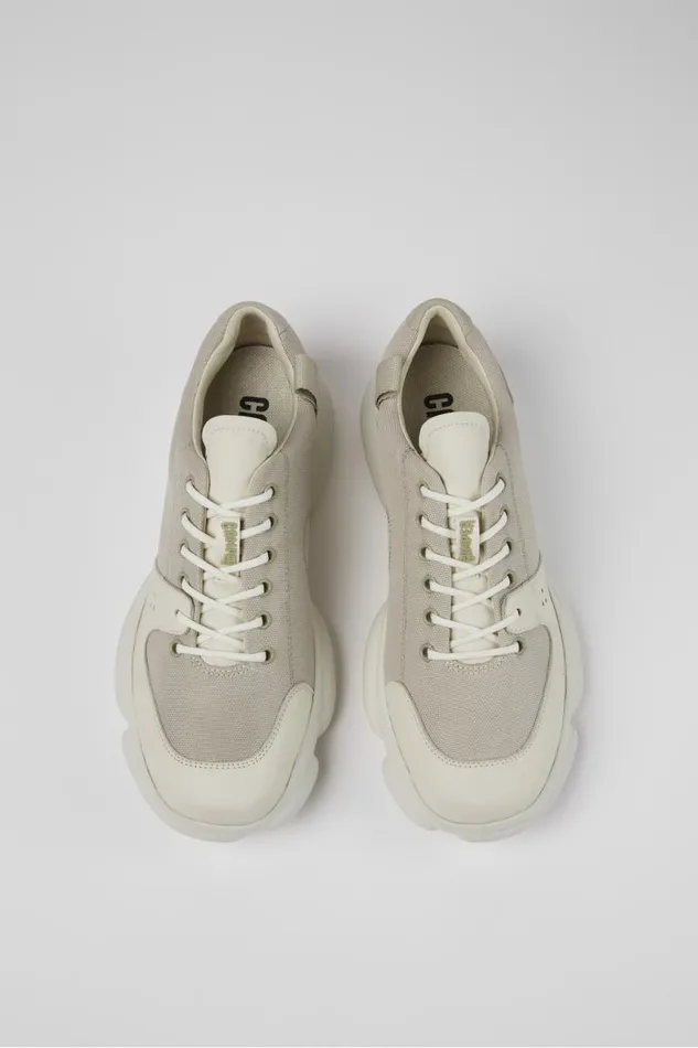 Men Camper Sneakers Karst White Leather And Recycled PET Sneakers Men Camper Sneakers Karst White Leather And Recycled PET Sneakers