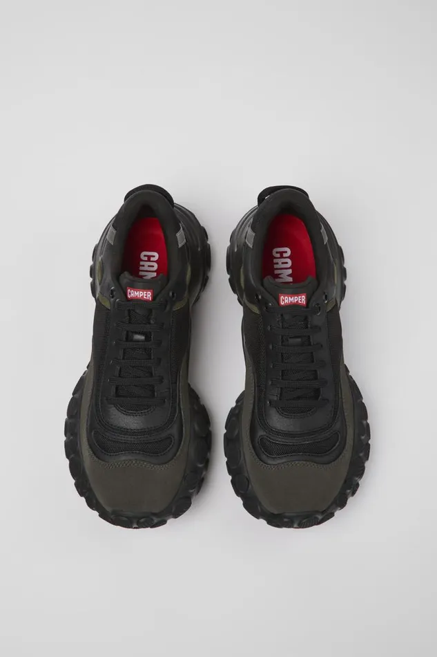 Men Camper Sneakers Pelotas Mars Black Textile And Nubuck Sneakers