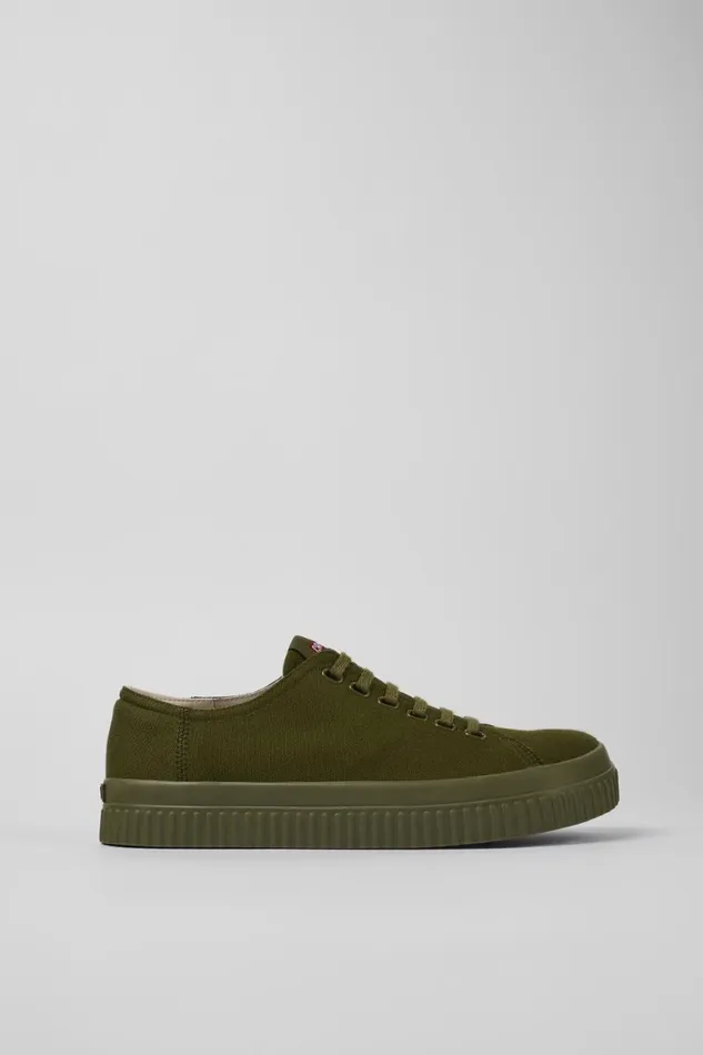 Men Camper Sneakers Peu Roda Green Textile Basket Men Camper Sneakers Peu Roda Green Textile Basket