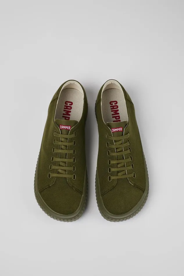 Men Camper Sneakers Peu Roda Green Textile Basket Men Camper Sneakers Peu Roda Green Textile Basket