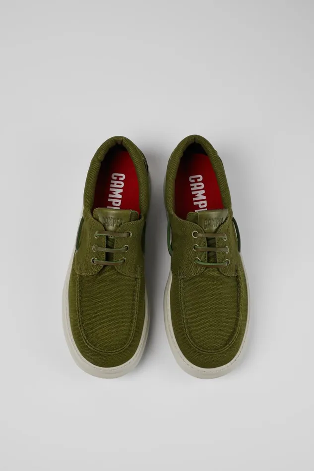 Men Camper Sneakers Runner Green Textile Boat Shoe Men Camper Sneakers Runner Green Textile Boat Shoe