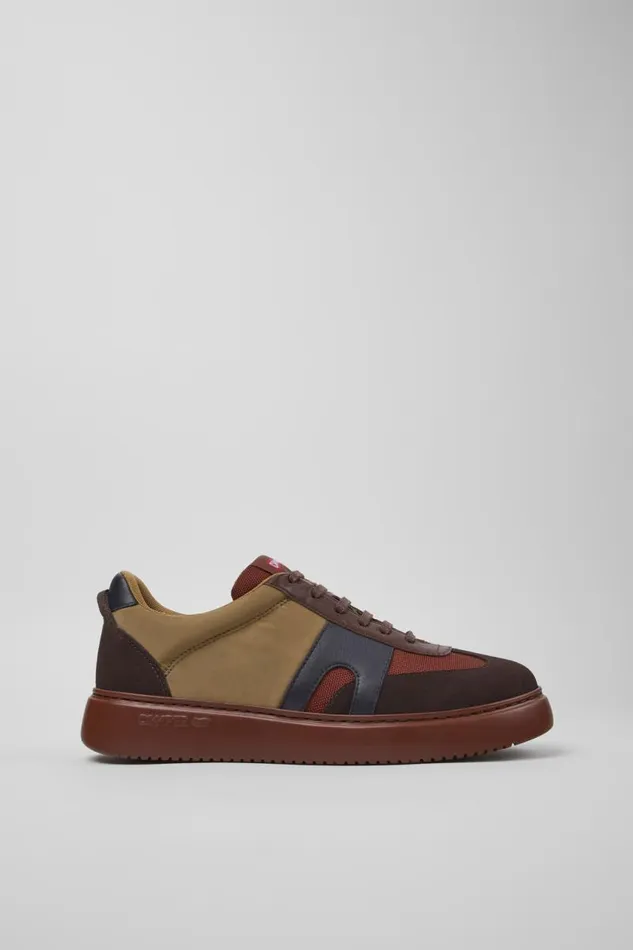 Men Camper Sneakers Runner K21 Brown Textile And Nubuck Sneakers Men Camper Sneakers Runner K21 Brown Textile And Nubuck Sneakers