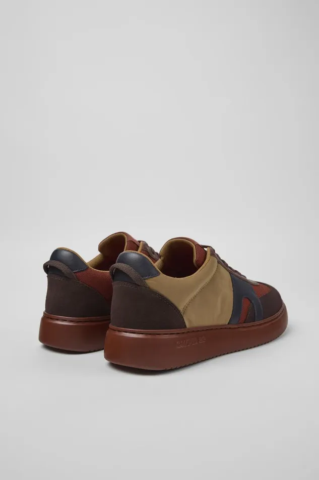Men Camper Sneakers Runner K21 Brown Textile And Nubuck Sneakers Men Camper Sneakers Runner K21 Brown Textile And Nubuck Sneakers