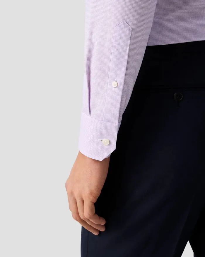 Men Check Signature Twill Shirt Purple Eton Dress Shirts Men Check Signature Twill Shirt Purple Eton Dress Shirts