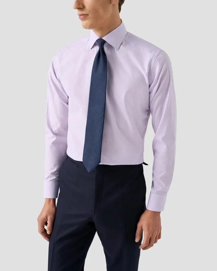 Men Check Signature Twill Shirt Purple Eton Dress Shirts Men Check Signature Twill Shirt Purple Eton Dress Shirts