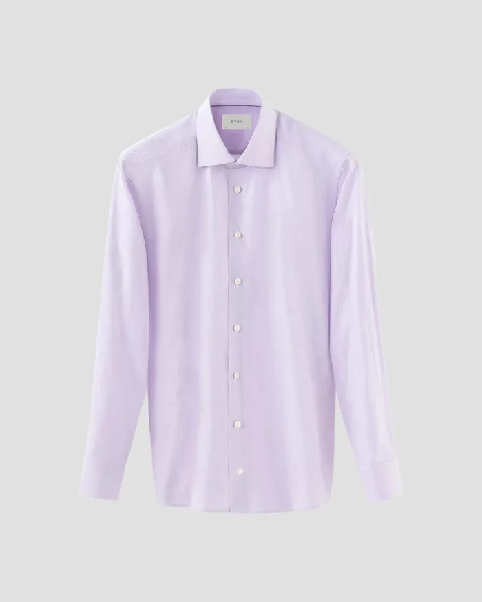 Men Check Signature Twill Shirt Purple Eton Dress Shirts Men Check Signature Twill Shirt Purple Eton Dress Shirts