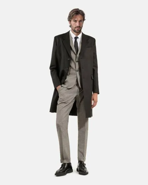 Men Coats and Jackets The Kooples Black Wool Coat Black