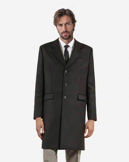 Men Coats and Jackets The Kooples Black Wool Coat Black