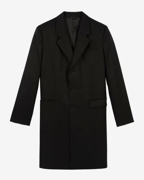 Men Coats and Jackets The Kooples Black Wool Coat Black