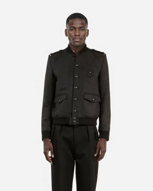 Men Coats and Jackets The Kooples Gray Teddy Jacket Dark Grey