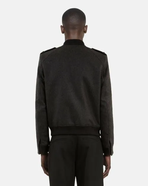 Men Coats and Jackets The Kooples Gray Teddy Jacket Dark Grey