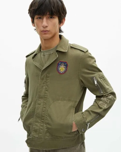 Men Coats and Jackets The Kooples Khaki OfficerStyle Jacket Kaki