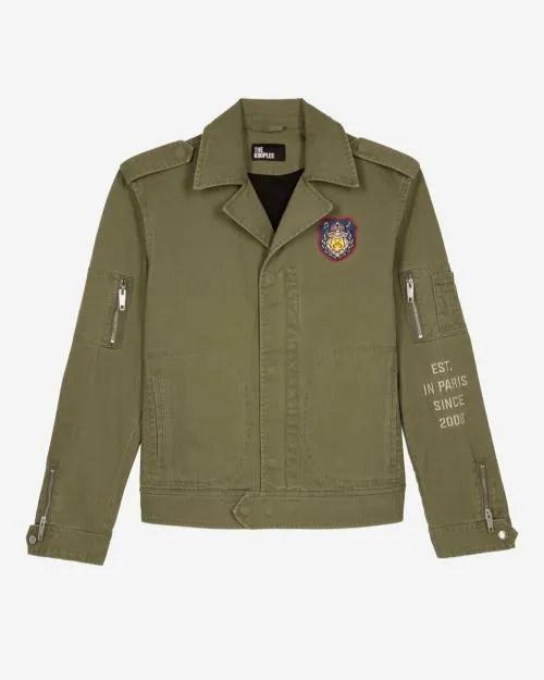 Men Coats and Jackets The Kooples Khaki OfficerStyle Jacket Kaki