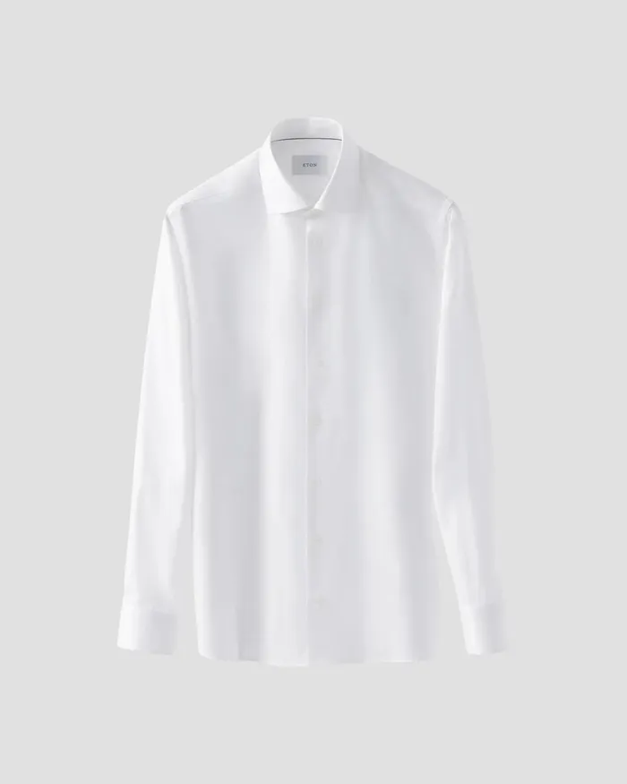 Men Cotton TENCEL Lyocell Shirt White Eton Dress Shirts