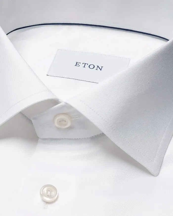 Men Cotton TENCEL Lyocell Shirt White Eton Dress Shirts