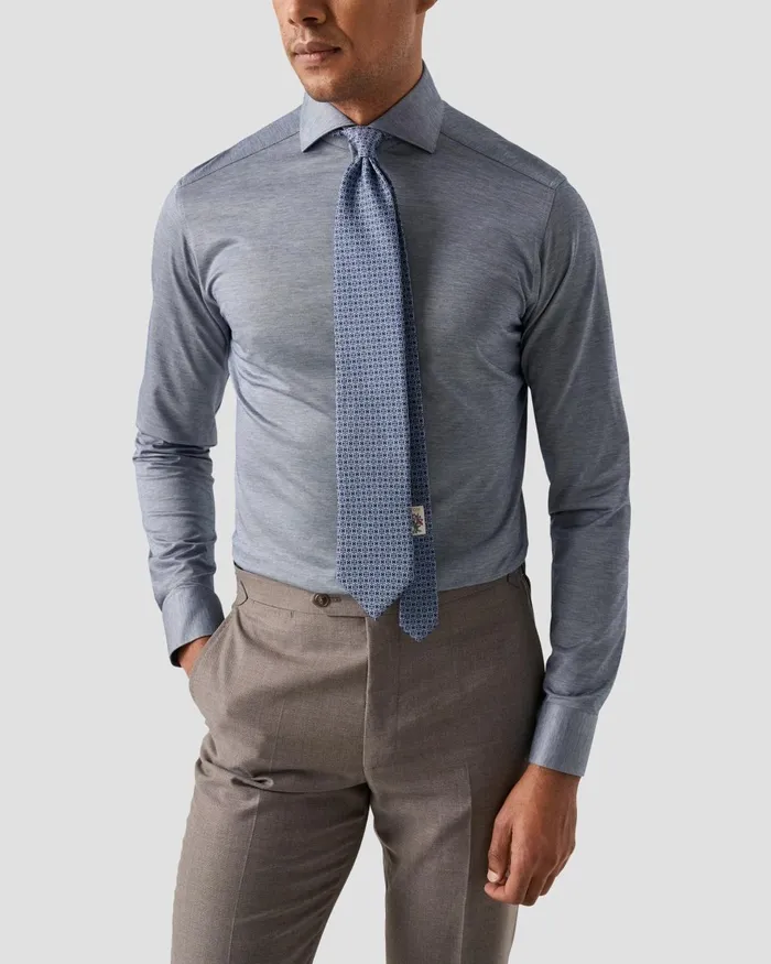 Men Filo Di Scozia Shirt Blue Eton Dress Shirts Men Filo Di Scozia Shirt Blue Eton Dress Shirts