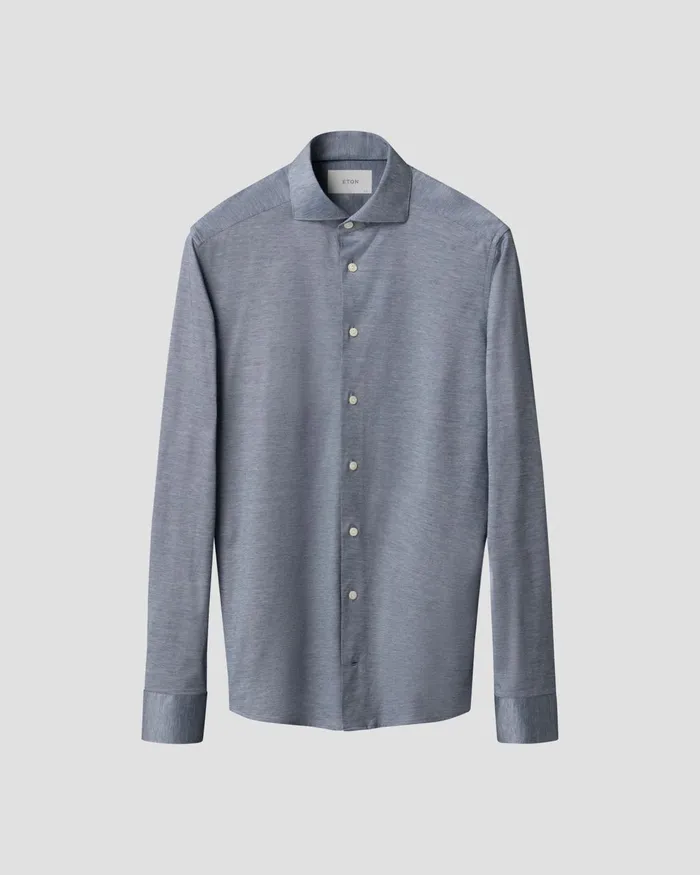 Men Filo Di Scozia Shirt Blue Eton Dress Shirts Men Filo Di Scozia Shirt Blue Eton Dress Shirts