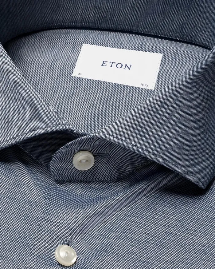 Men Filo Di Scozia Shirt Blue Eton Dress Shirts Men Filo Di Scozia Shirt Blue Eton Dress Shirts